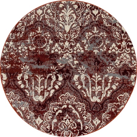 Art Carpet 8 Ft. Bastille Collection Emerge Woven Round Area Rug, Red 841864109470